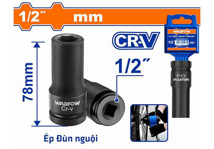 12mm Đầu tuýp dài 1/2" Wadfow WMS3212