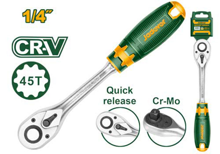 1/4" Cần siết đầu tuýp 45 răng Jadever JDRW1214