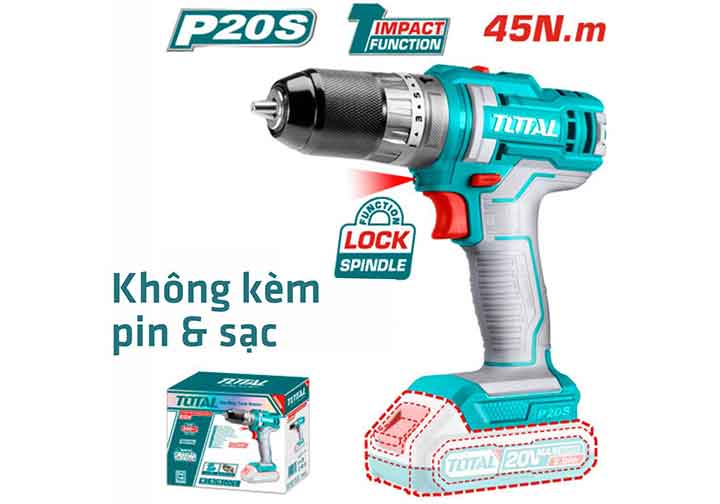 20V Máy khoan búa dùng pin (chỉ thân máy) Total TIDLI201455