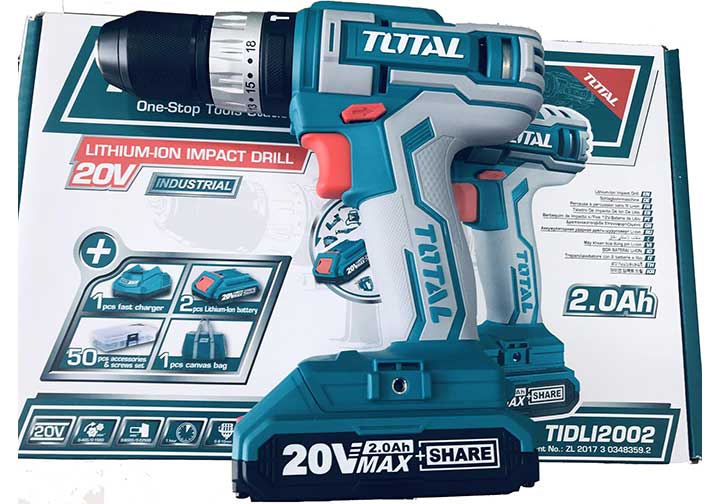 20V Máy khoan vặn vít dùng pin 50 chi tiết Total TIDLI2002