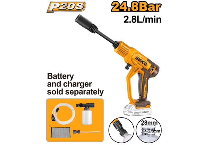 20V Máy xịt rửa (chỉ thân máy) dùng pin Ingco CPWLI2036