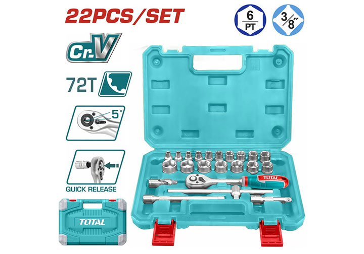 3/8" Bộ tuýp 6-22mm 22 chi tiết THT381221