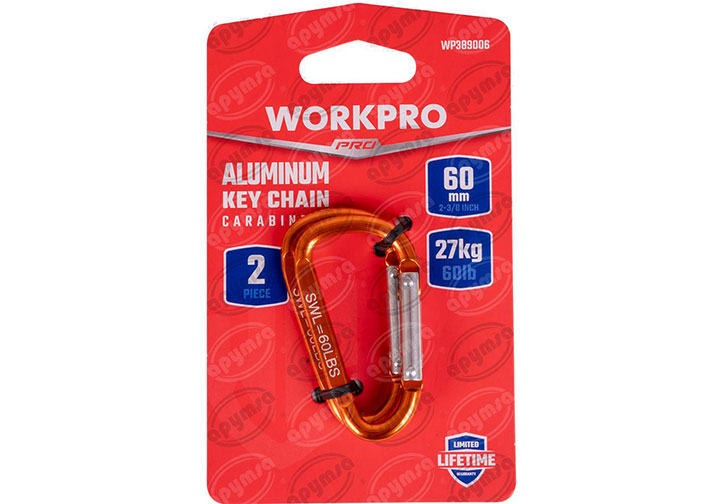 60lbs Móc khóa chữ D đa năng 2 chi tiết Workpro WP389006