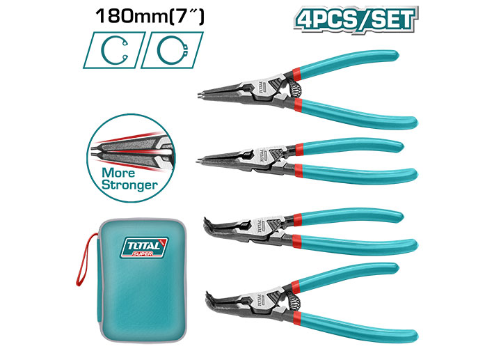 7" Bộ kìm mở phe 4 chi tiết Total THTJ214042