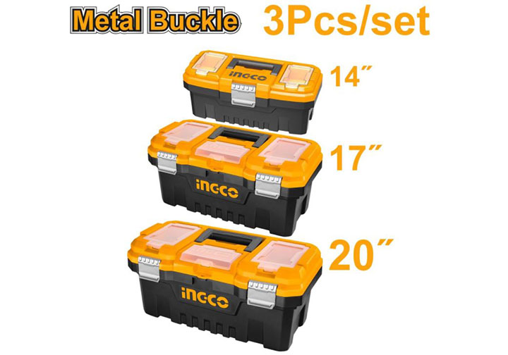 Bộ 3 thùng đựng đồ nghề khóa kim loại Ingco PBXK0302