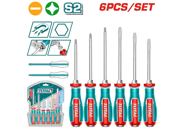 Bộ tuốc nơ vít đóng đa năng 6 chi tiết Total TGTST0606